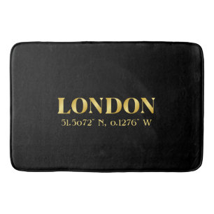 Tapete De Banheiro Lux Dourado London Latitude & Longitude