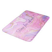 Luxo Marble Glitter Rosa Púrpura Dourada Bath Mat