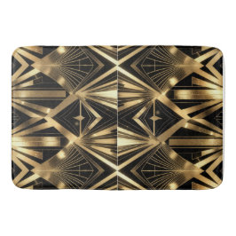 Tapete De Banheiro Luxurious Art Deco Geometric Gold and Black