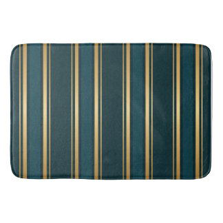 Tapete De Banheiro Luxury Blue Green Gold Stripe Gift Wrap Pattern