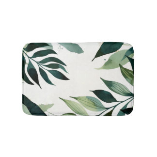 Tapete De Banheiro Luxury Emerald Green Gold Botanical Bath Mat