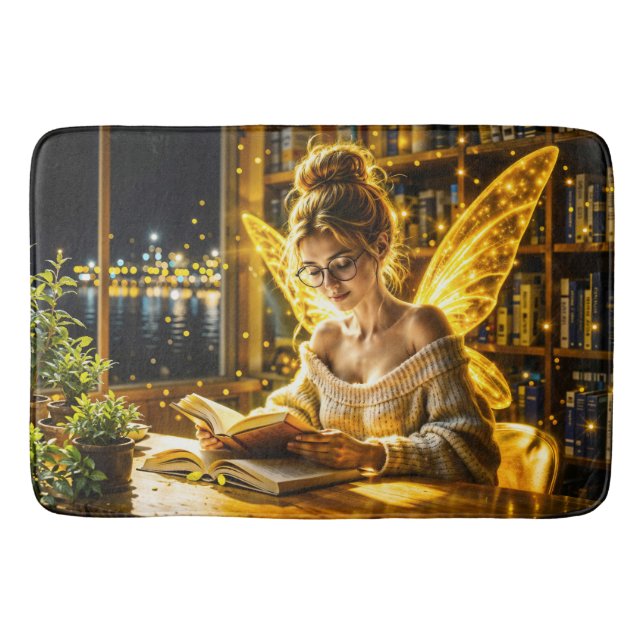 Tapete De Banheiro Luz mágica de leitura da fada de fada bonita (Frente)