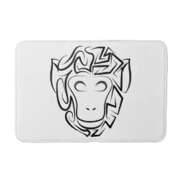 Tapete De Banheiro Macaco preto e branco tribal