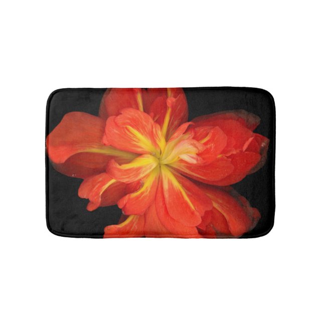 Tapete De Banheiro Macro de Begonia Laranja Vibrante (frente)