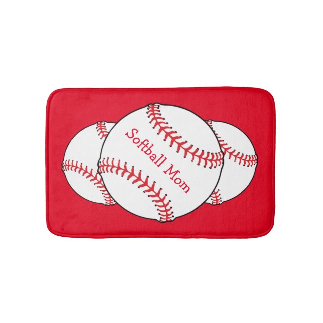 Tapete De Banheiro Mãe Bath Mats de Softball (frente)
