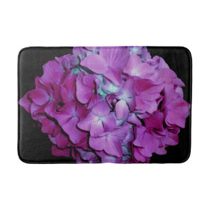 Tapete De Banheiro Magenta Hydrangea floral cor-de-rosa