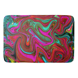Tapete De Banheiro Magenta, Vermelho e Abstrato Azul na Groovy Retro