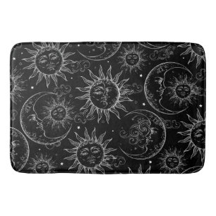 Tapete De Banheiro Magia Negra Vintage Sol Celestial Lua Estrelas