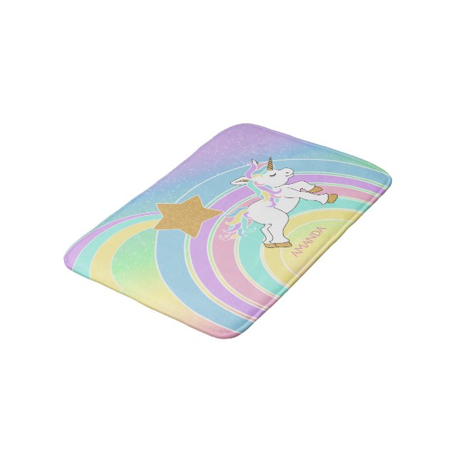 Tapete De Banheiro Magical Unicorn Rainbow (Angulado)