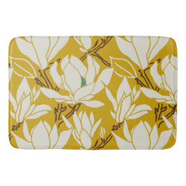 Tapete De Banheiro Magnolia graphic in mustard pattern
