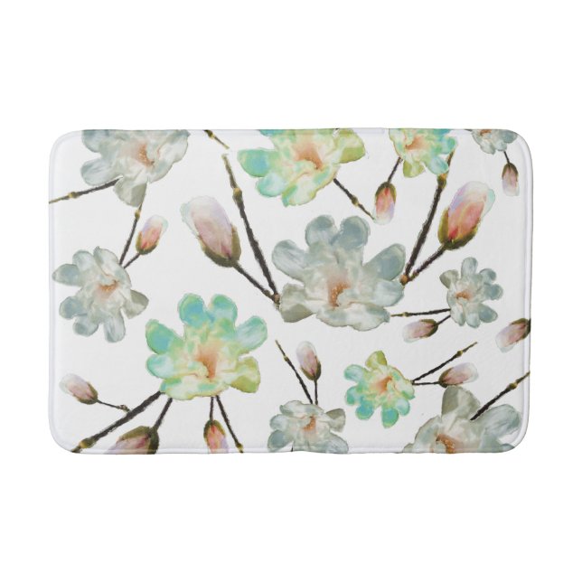 Tapete De Banheiro Magnolia Pattern Bath Mats (Frente)