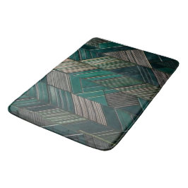 Tapete De Banheiro Malachita da Meia-Noite: Art Déco Moderno em Teal