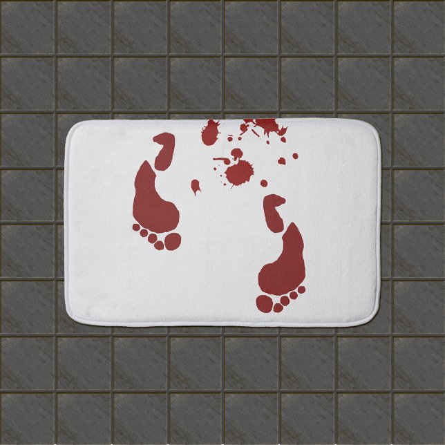 Tapete De Banheiro Malditas Pegadas Sanguíneas Splattered Bath Mat (Criador carregado)