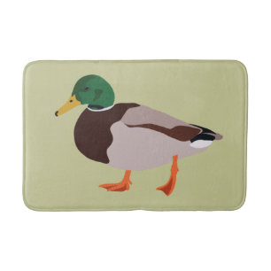 Tapete De Banheiro Mallard Duck Ilustração Verde Pálido