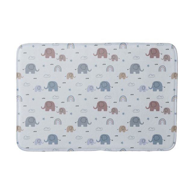 Tapete De Banheiro Mamãe e Baby Elephant Patterant Bath Mat (Frente)
