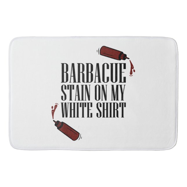 Tapete De Banheiro Manchas de churrasco na minha cor branca (Frente)