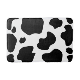 Tapete De Banheiro Manchas de Vaca Leiteira Impressão Preto e Branco 