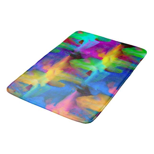 Tapete De Banheiro Manchas digitais muito coloridas de pincel (Angulado)