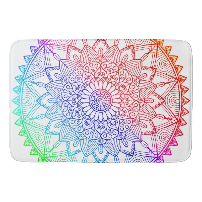 Tapete De Banheiro Mandala Arco-íris (Frente)