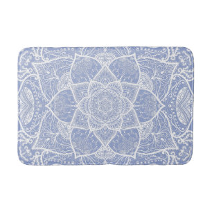 Tapete De Banheiro Mandala azul e branca - Loergann em Blueberry