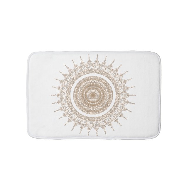Tapete De Banheiro Mandala Boêmio Branco Boho (frente)