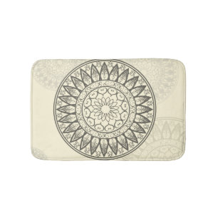 Tapete De Banheiro Mandala brandamente no amarelo