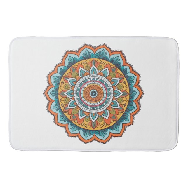 Tapete De Banheiro mandala de várias cores (Frente)