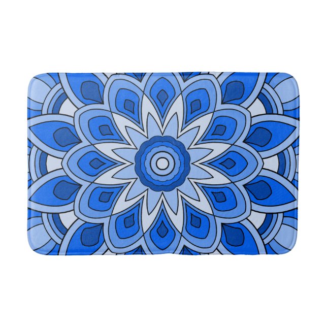 Tapete De Banheiro Mandala em azul (Frente)