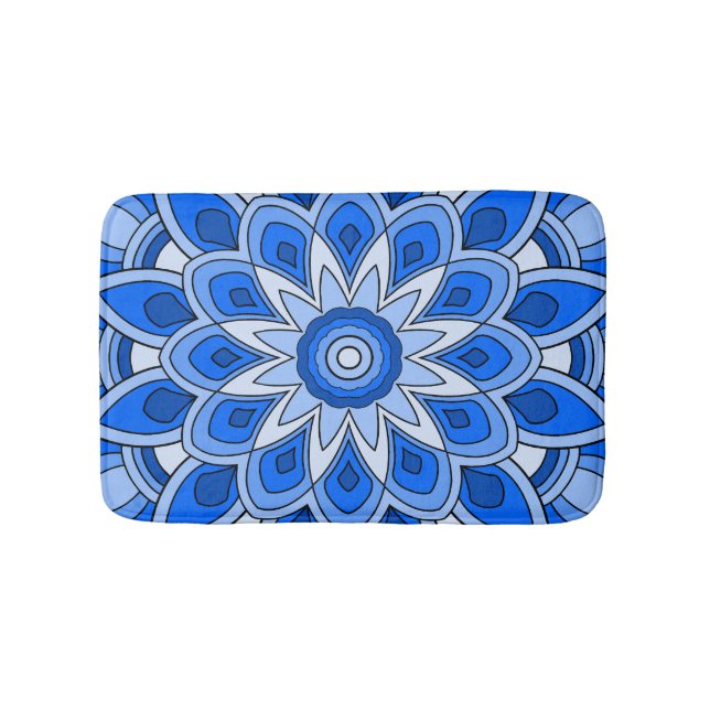 Tapete De Banheiro Mandala em azul (frente)