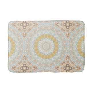 Tapete De Banheiro Mandala Medallion em Amarelo, Azul e Laranja