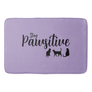 Tapete De Banheiro Mantenha o Gato Preto Pawsitivo