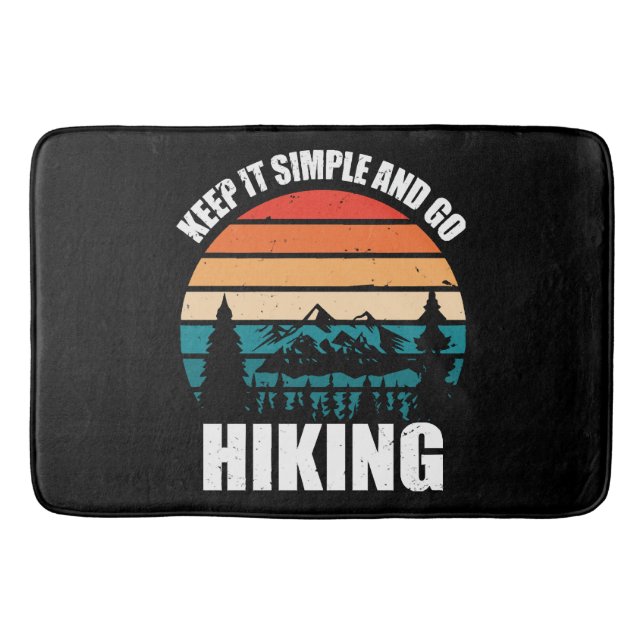 Tapete De Banheiro Mantenha Simples E Vá Hiking (Frente)