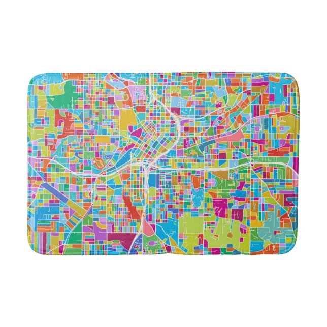 Tapete De Banheiro Mapa colorido de Atlanta (Frente)