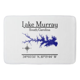Tapete De Banheiro Mapa Coordenado da Arte do Lago Murray na Carolina