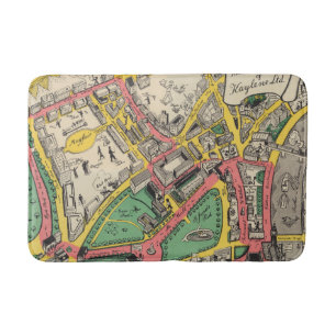 Tapete De Banheiro Mapa da rota da coroação, Londres, Inglaterra