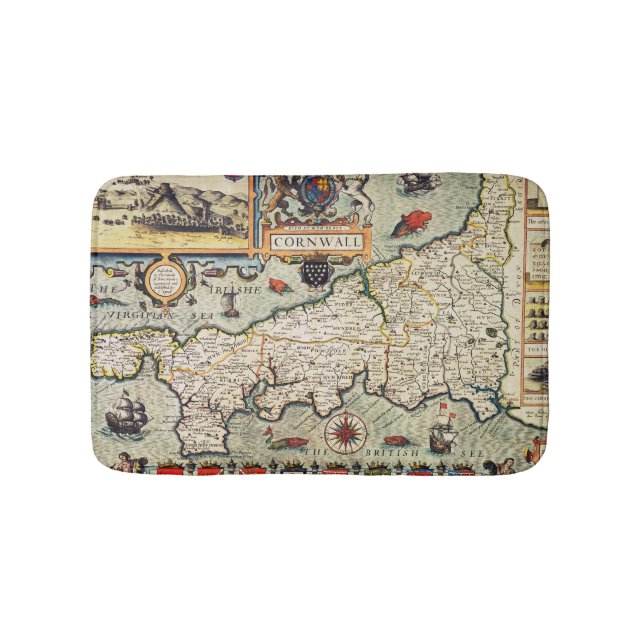 Tapete De Banheiro Mapa de Cornualha (frente)