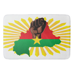 Tapete De Banheiro Mapa do Burkina Faso, Bandeira e Resistência à Rev