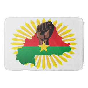 Tapete De Banheiro Mapa do Burkina Faso, Bandeira e Resistência à Rev
