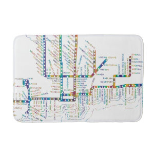 Tapete De Banheiro Mapa do metro de Chicago com a TINTURA do LAÇO da