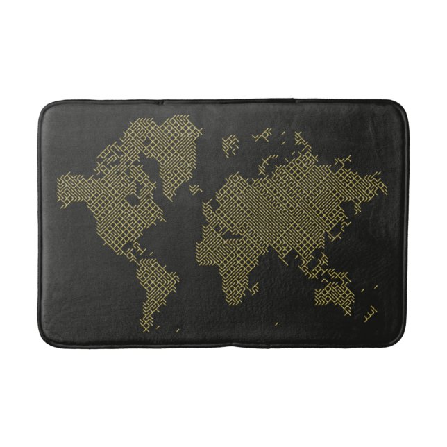 Tapete De Banheiro Mapa do mundo digital (Frente)