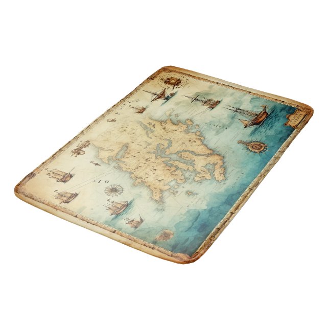 Tapete De Banheiro Mapa do Velho Mundo (Angulado)