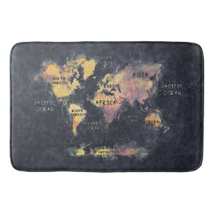 Tapete De Banheiro mapa mundial