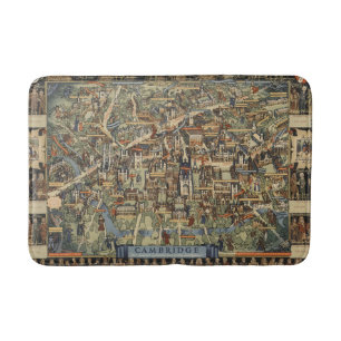 Tapete De Banheiro Mapa pictórico de Cambridge, Inglaterra