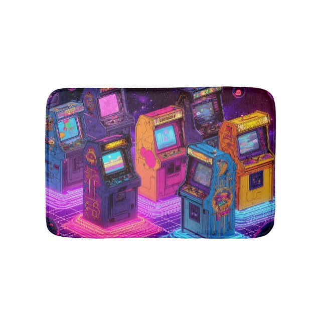 Tapete De Banheiro Máquinas De Arcade Retro (frente)