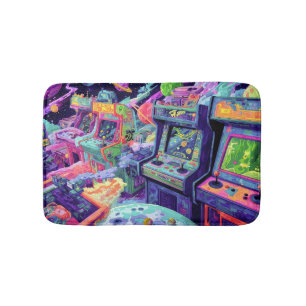 Tapete De Banheiro Máquinas de Arcade Retrô no Espaço
