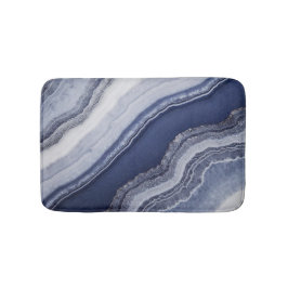 Tapete De Banheiro Marble branco azul