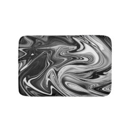 Tapete De Banheiro Marble Elegante 7 - Preto e Branco Líquido