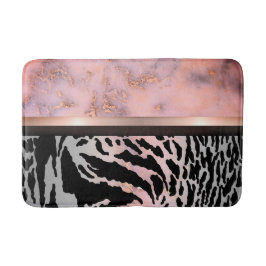 Tapete De Banheiro Marble Pink Chic Tiger Safari Impressão