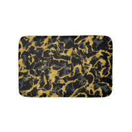 Tapete De Banheiro Marble Selvagem 8 - Preto e Dourado,Cinza