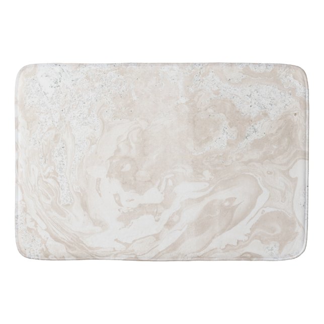 Tapete De Banheiro Marble Stone Luxury White Beige Ivory Powder (Frente)